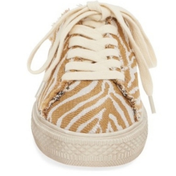 Band of Gypsies Collective Costal Vegan Natural Zebra Woven Canvas Sneaker 6.5 - Picture 6 of 6